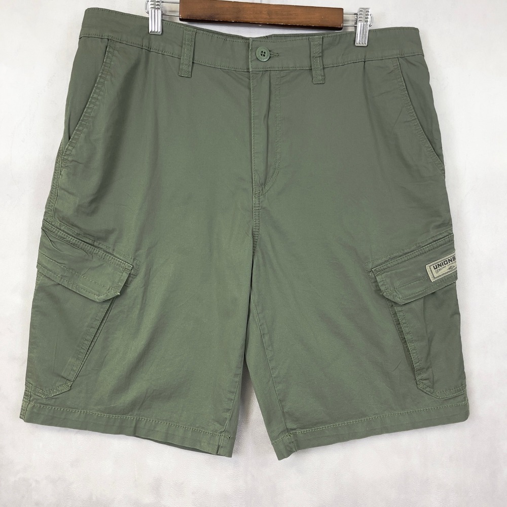 Unionbay Mens Shorts 36 Green Cargo Outdoor Y2K Streetwear Utility Skater Gorp‎
